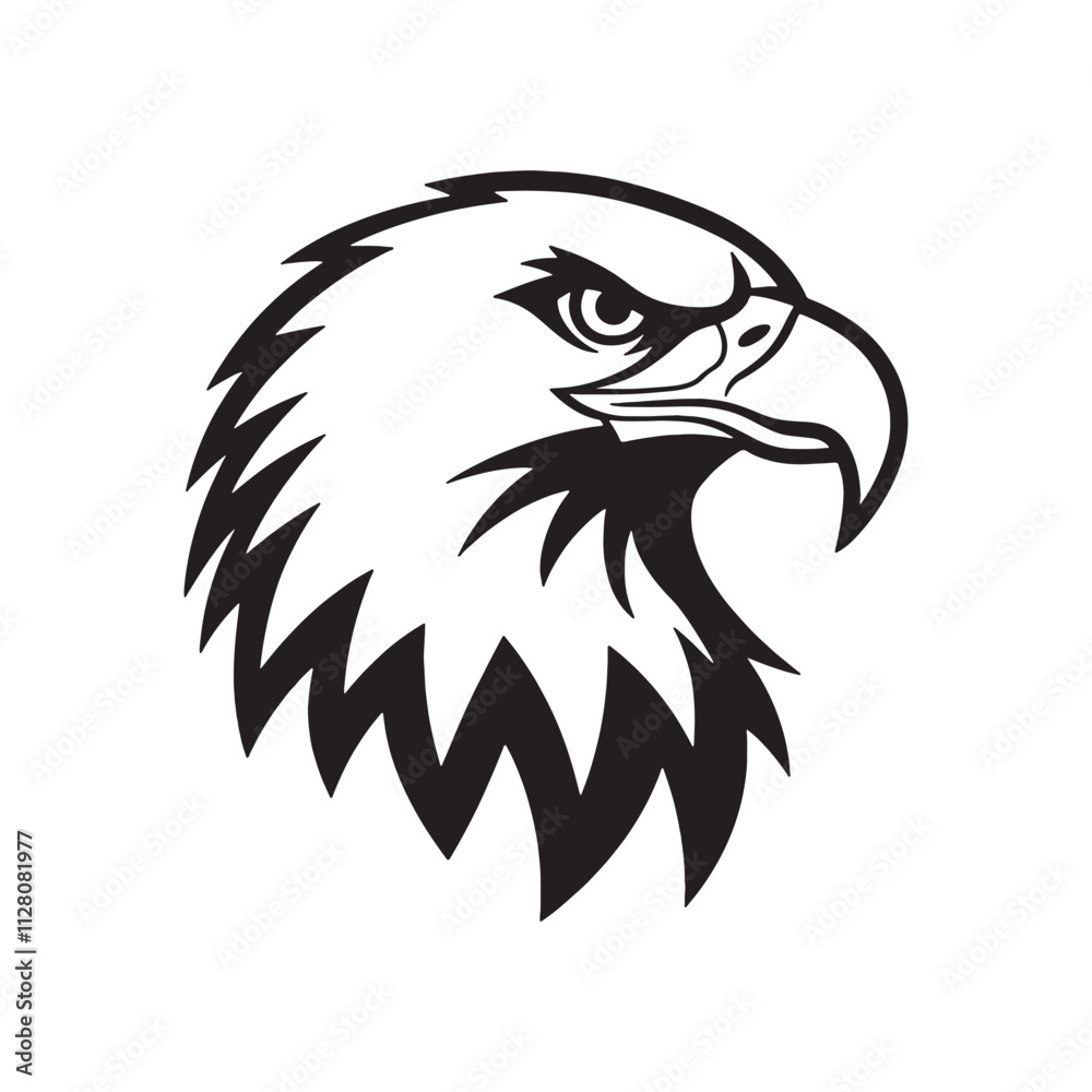 Obraz premium Bold Eagle Head Vector Design for Logos and Branding