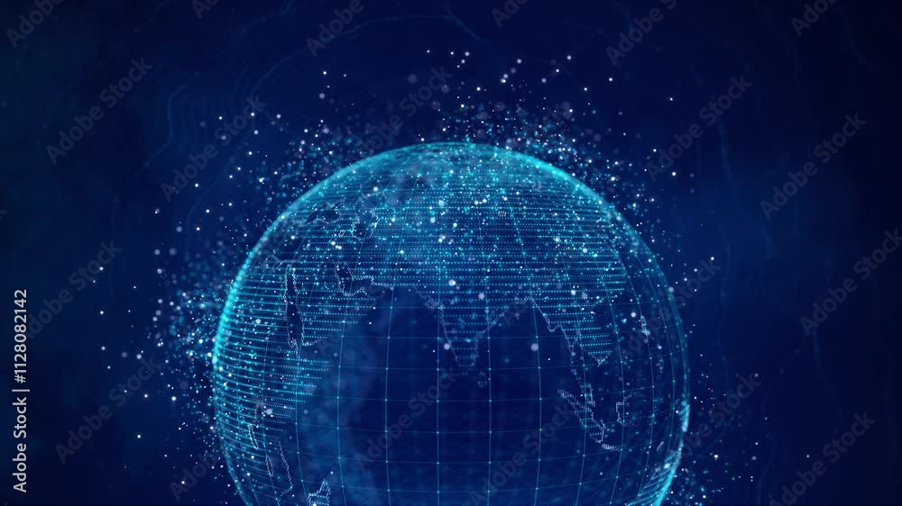 Abstract digital technology futuristic circuit blue background, Cyber science tech, Innovation communication future, Ai big data, internet network connection, Cloud hi-tech metaverse Social network