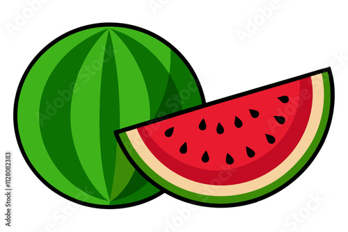 Watermelon and Slice of Watermelon
