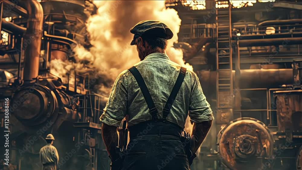 Factory man worker vintage 1800 year
