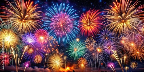 High-resolution 4K video: breathtaking fireworks celebration, endlessly looping.