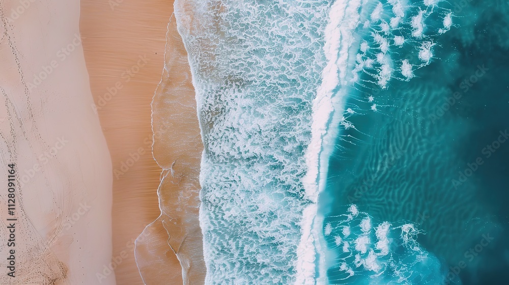 Beautiful Sandy Beach with Soft Blue Ocean Wave, Golden Sand, Gentle Ripple, Ideal Place for Relaxation and Enjoying the Seaside Scenery. Beautiful Sandy Beach with Soft Blue Ocean Wave, Golden Sand, Gentle Ripple, Ideal Place for Relaxation and Enjoying the Seaside Scenery.
