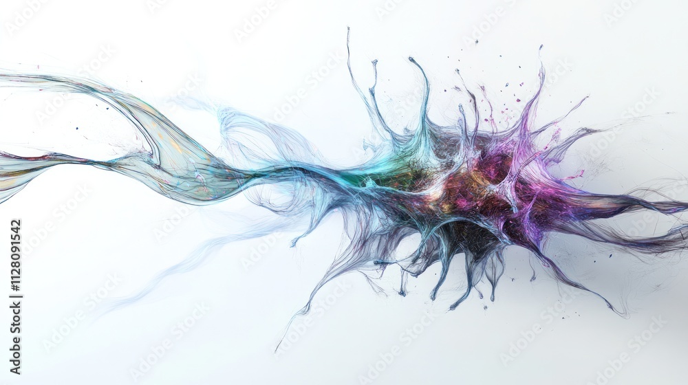 neuron, intricately detailed with delicate strands and vibrant hues that suggest a high level of interactivity and intelligence. neuron, intricately detailed with delicate strands and vibrant hues that suggest a high level of interactivity and intelligence.