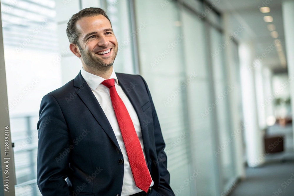 Handsome businessman in formal wear smiling and looking at camera Handsome businessman in formal wear smiling and looking at camera