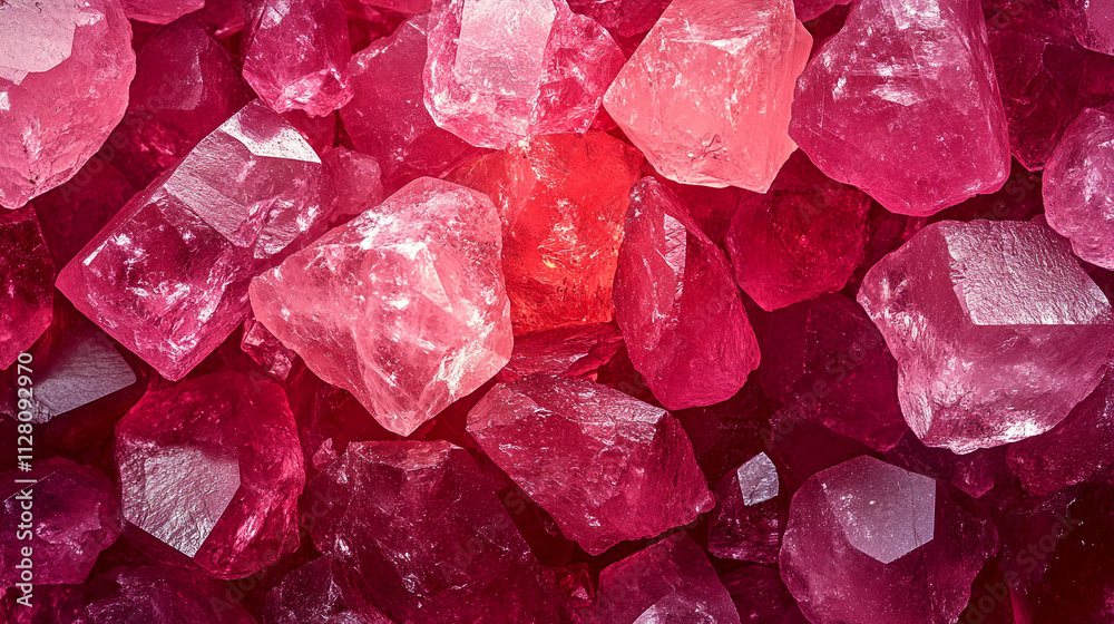 Closeup of numerous pink rose quartz stones in various sizes creating a soft and calming texture symbolizing love healing emotional balance and spiritual connection in a harmonious display Closeup of numerous pink rose quartz stones in various sizes creating a soft and calming texture symbolizing love healing emotional balance and spiritual connection in a harmonious display