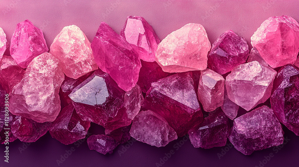 Closeup of numerous pink rose quartz stones in various sizes creating a soft and calming texture symbolizing love healing emotional balance and spiritual connection in a harmonious display