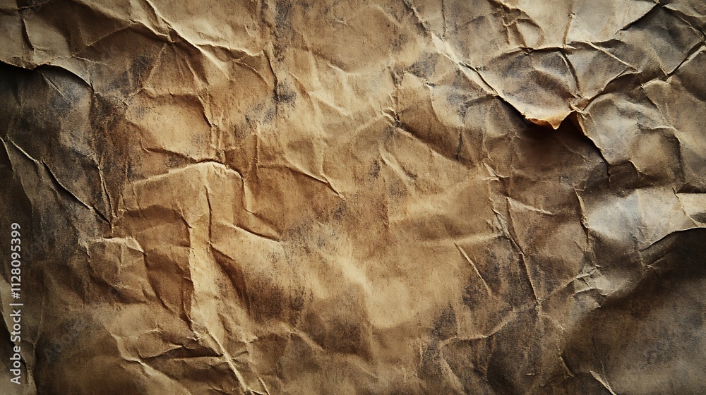 Abstract crumpled and creased recycle brown paper texture background, brown crumpled paper texture background, top view. Abstract crumpled and creased recycle brown paper texture background, brown crumpled paper texture background, top view.