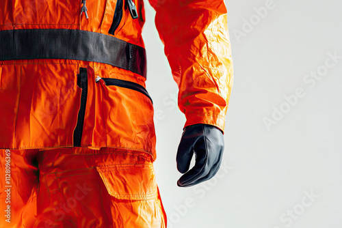 Fireproof safety suit on a white background, symbolizing protection in high-heat environments photo