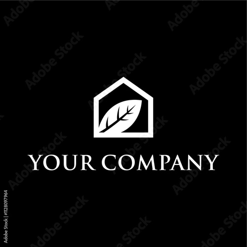 simple and minimalist plant house logo concept