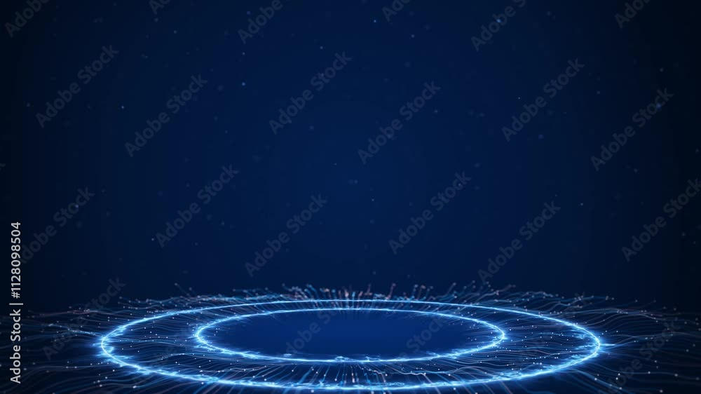 Futuristic circle HUD virtual display interface Technology animation, background for video intro, science fiction and hi-tech shapes Hologram user interface design Cyberspace. Hi Future Frame element