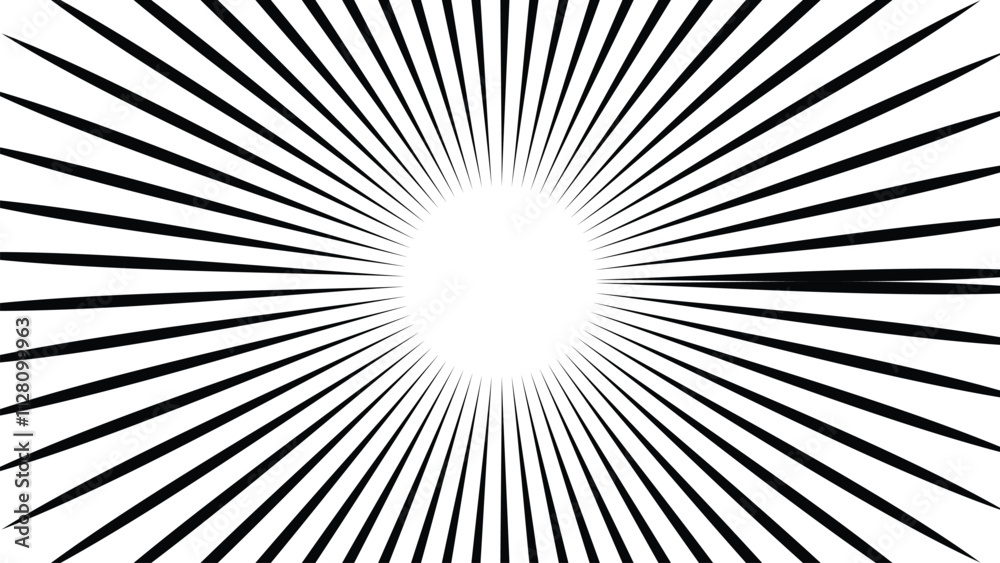 Black and white sunbrush abstract with line stripes