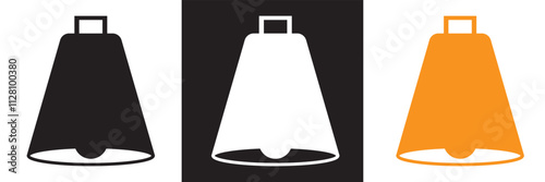 Cowbell  vector icon symbol in flat style. isolated on white and black background. EPS 10
