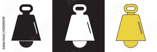 Cowbell  vector icon symbol in flat style. isolated on white and black background. EPS 10