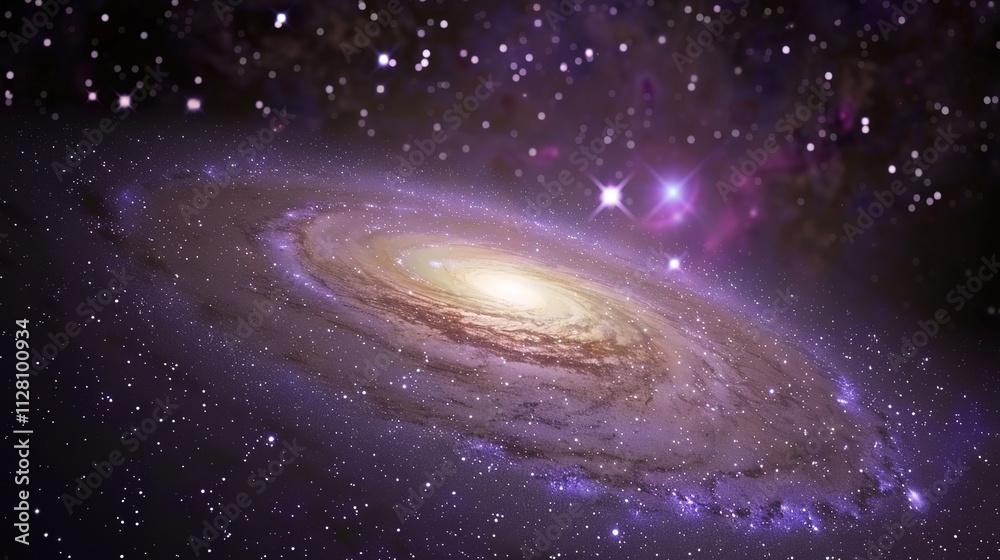 Obraz premium purple space background milky way shines