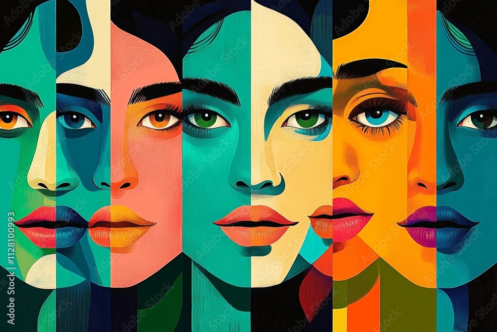 Diverse Human Expressions and Emotions in Abstract Digital Art Diverse Human Expressions and Emotions in Abstract Digital Art