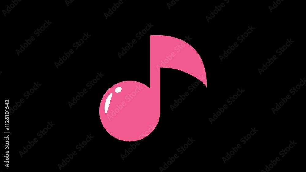 揺れる音符の絵文字,アニメーション素材,背景透過 揺れる音符の絵文字,アニメーション素材,背景透過