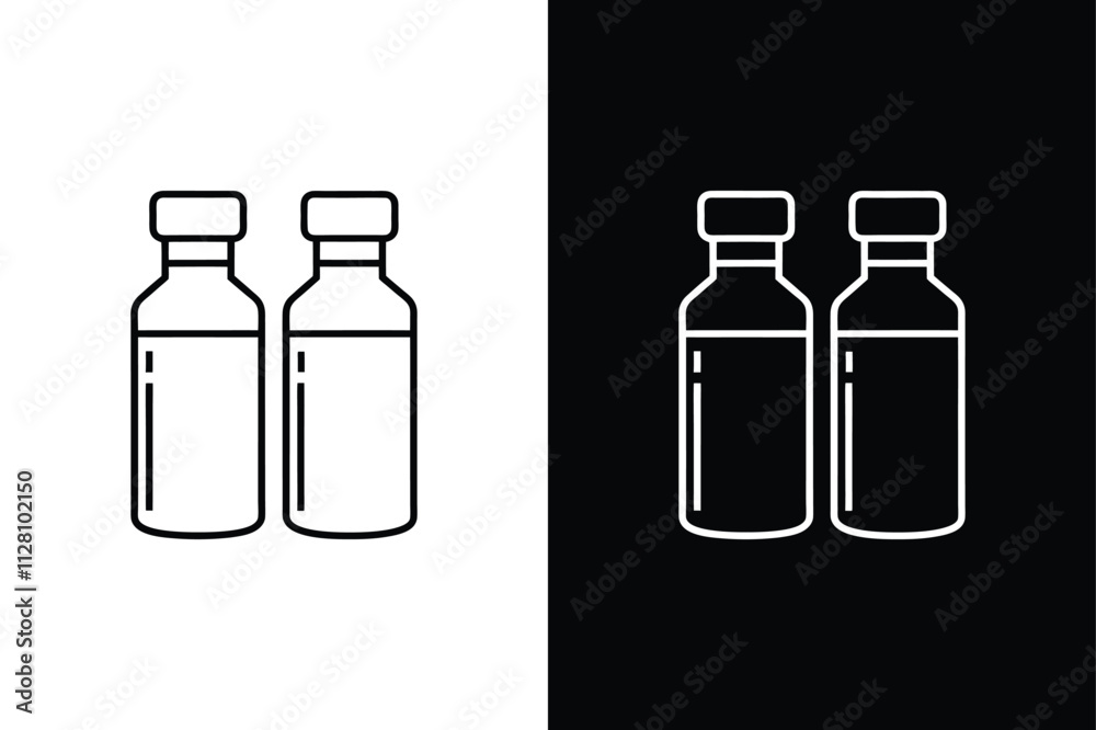 Modern Vial Icon. Line Art for Medical and Scientific Applications Modern Vial Icon. Line Art for Medical and Scientific Applications