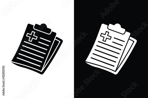 Modern Clipboard Icon. Medical Records and Prescriptions in Vector Style