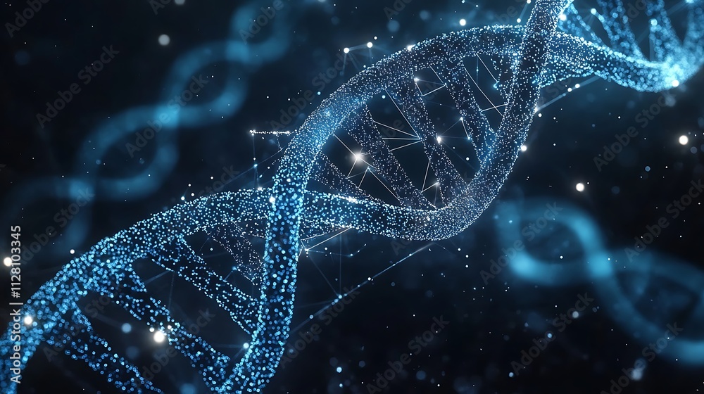 Abstract background with a double helix and digital DNA Abstract background with a double helix and digital DNA