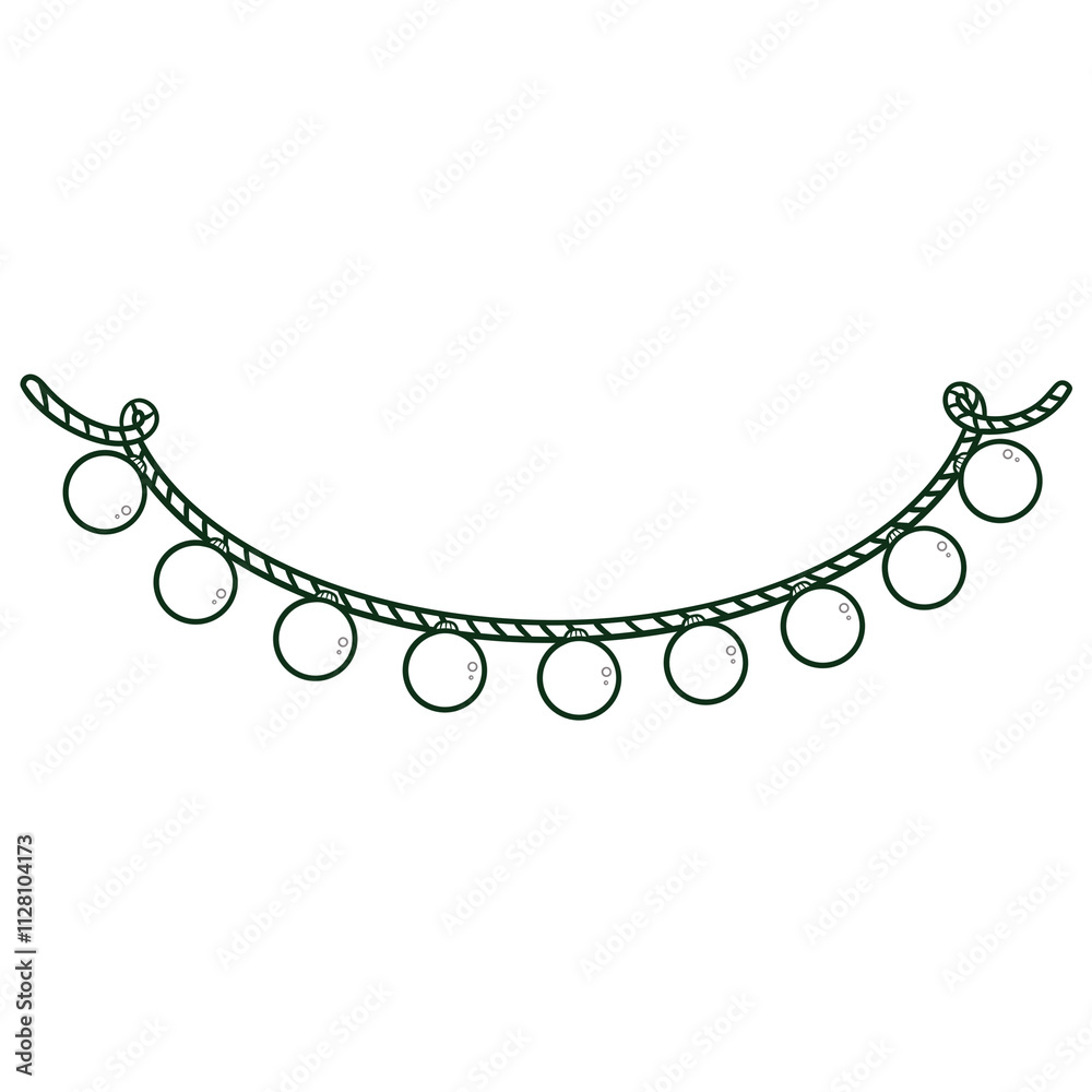 Christmas Lights Line Art Doodle Illustration Christmas Lights Line Art Doodle Illustration