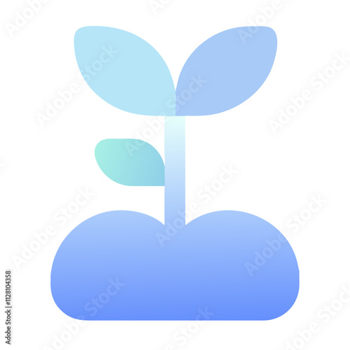  Simple line illustration of a young plant sprouting from the soil symbolizes growth, new beginnings and the power of nature.Vector icon for Earth Day website design