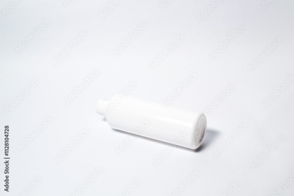 White plastic bottle on isolated white background White plastic bottle on isolated white background
