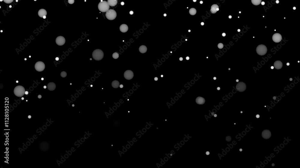 Christmas snowfall seamless loop video isolated on black background. PNG analog able with screen or add transparency mode