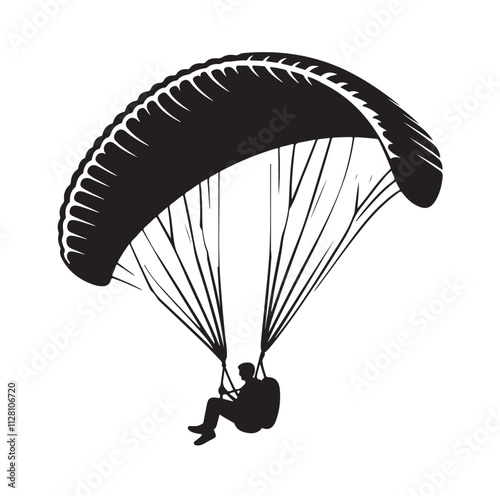 Paragliding Parachute silhouette vector illustration