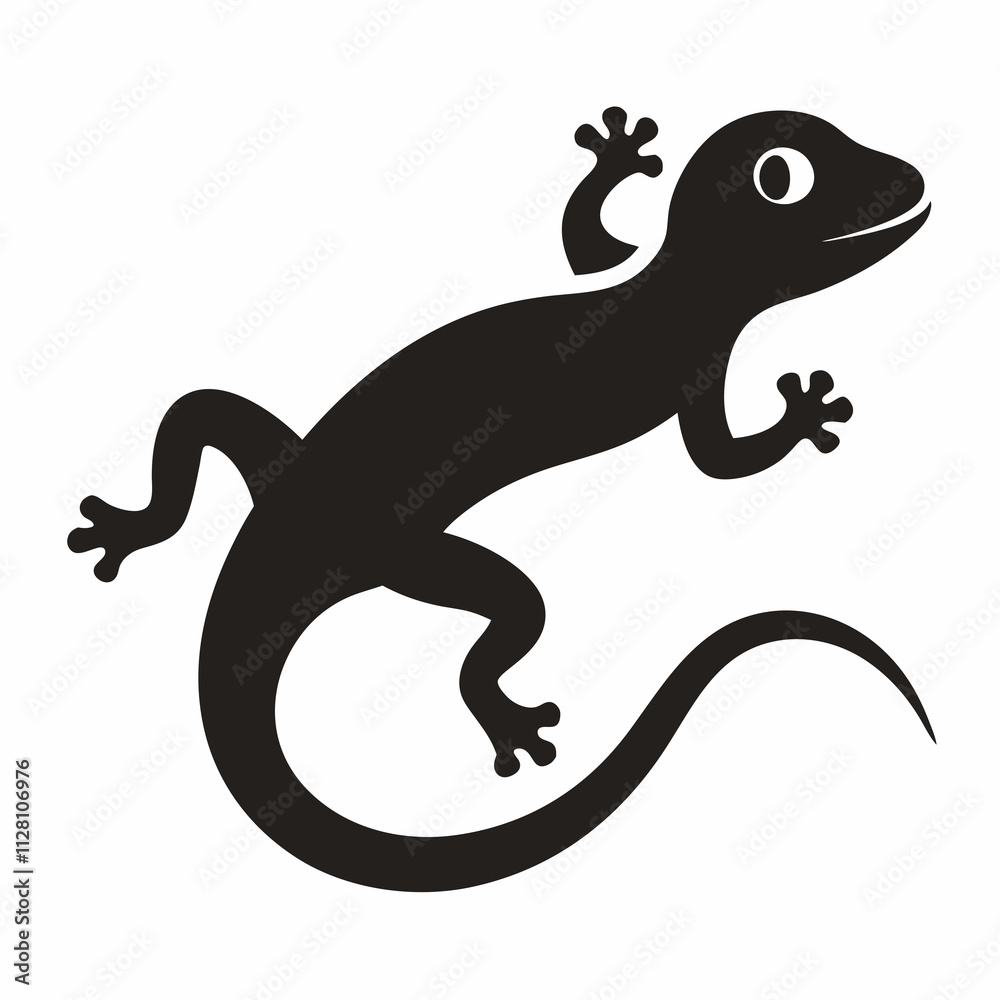 Gecko Silhouette Logo Vector Isolated on White Background Gecko Silhouette Logo Vector Isolated on White Background