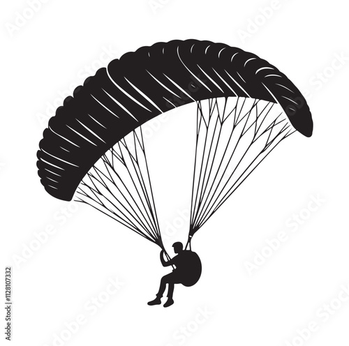 Paragliding Parachute silhouette vector illustration