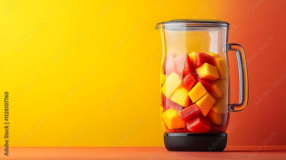 Watermelon Slush brings a vibrant mix of chopped fruit in a glass pitcher, blending summer colors of yellow and red, perfect for refreshing drinks on hot days. Watermelon Slush brings a vibrant mix of chopped fruit in a glass pitcher, blending summer colors of yellow and red, perfect for refreshing drinks on hot days.