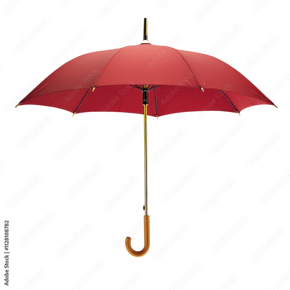 Red Umbrella on Transparent Background