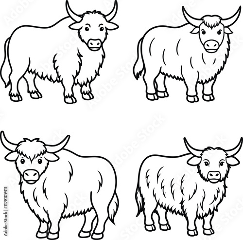line art bundle yak and illustrator
