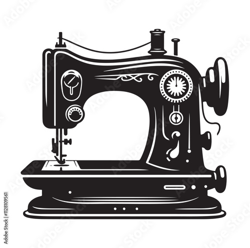 Sewing Machine silhouette vector illustration