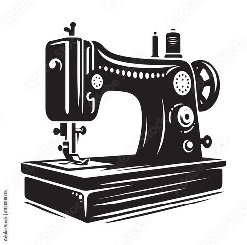Sewing Machine silhouette vector illustration