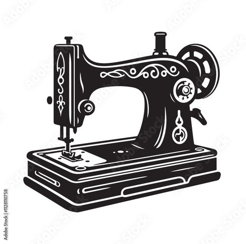 Sewing Machine silhouette vector illustration