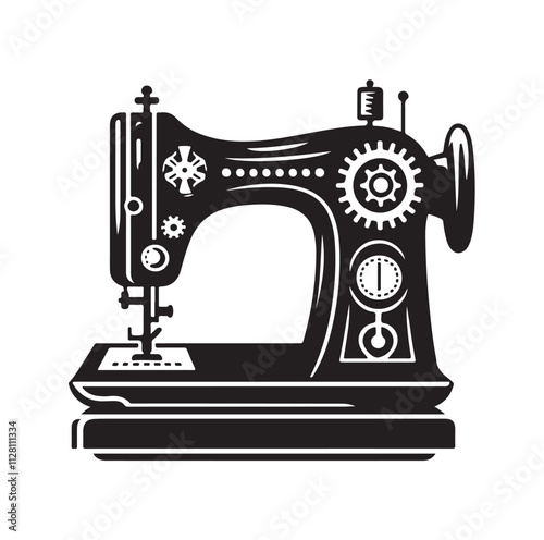 Sewing Machine silhouette vector illustration