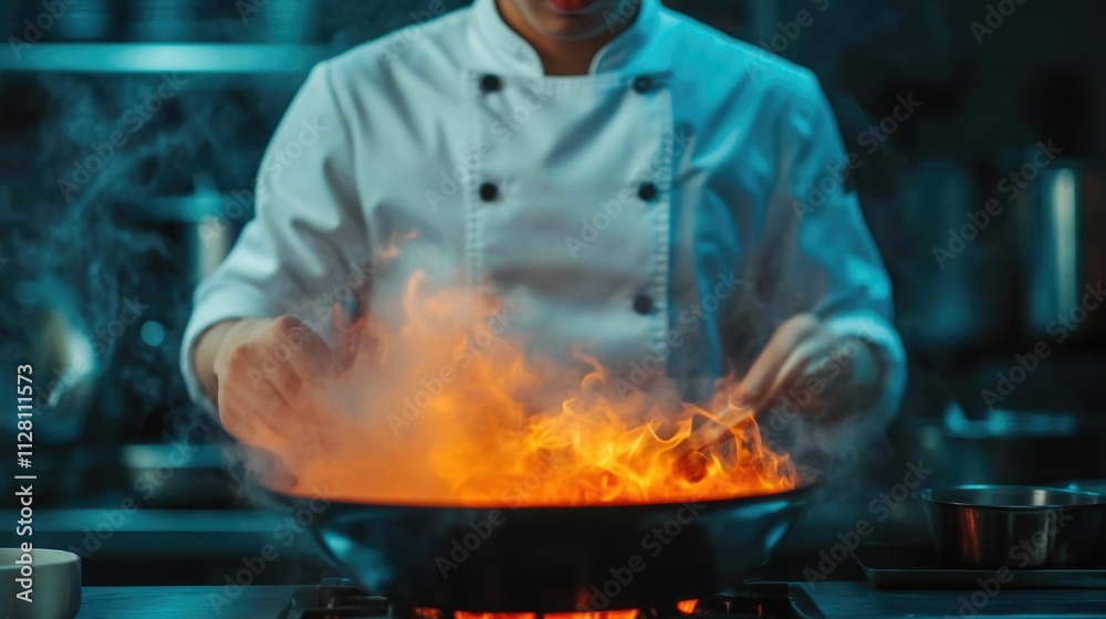 Skilled chef meticulously plating a visually stunning and flavorful culinary creation in the vibrant atmosphere of a modern trendy restaurant kitchen Skilled chef meticulously plating a visually stunning and flavorful culinary creation in the vibrant atmosphere of a modern trendy restaurant kitchen