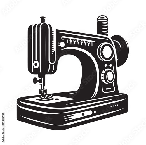 Sewing Machine silhouette vector illustration