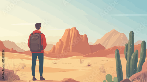 a person watching the eye-catching view of Sahara desert