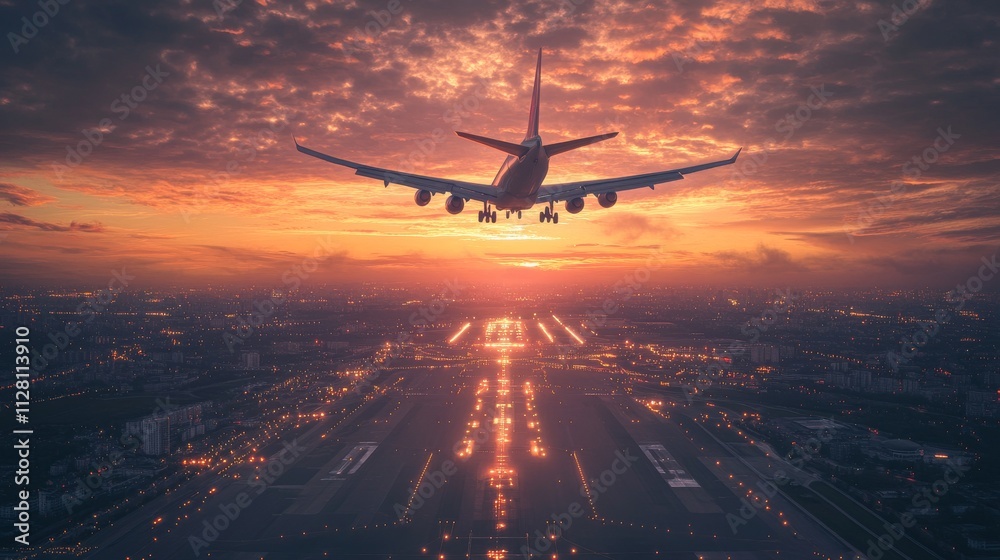 A large plane taking off from an airport. A large plane taking off from an airport.