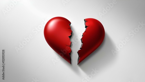 Broken and Cracked Heart on Gloomy Background - The Pain of Heartbreak