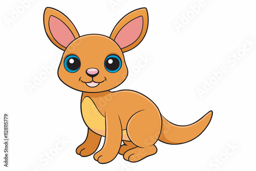 Cute Kangaroo Kawaii Style Illustration