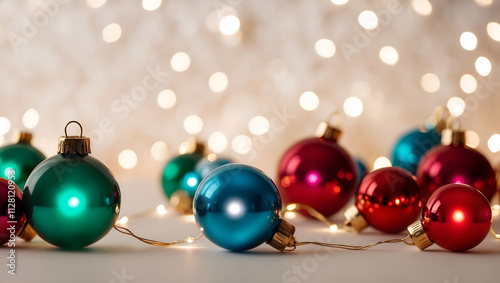 Shiny Gold Christmas Baubles Hanging on a Festive Tree for Winter Celebration Wallpaper