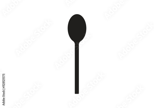 Single spoon vector silhouette on white background. Spoon icon sign illustration design.