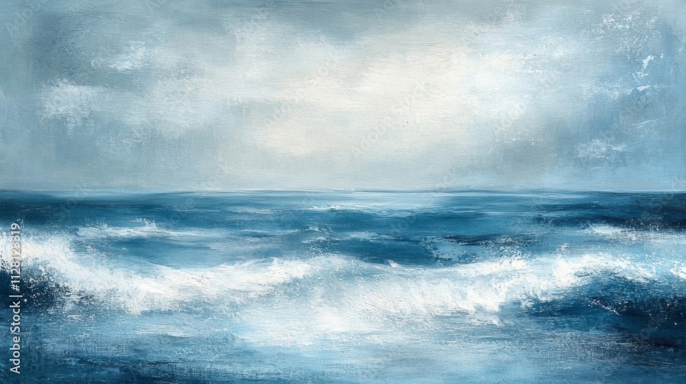 Serene Seascape Abstract Ocean Painting Serene Seascape Abstract Ocean Painting