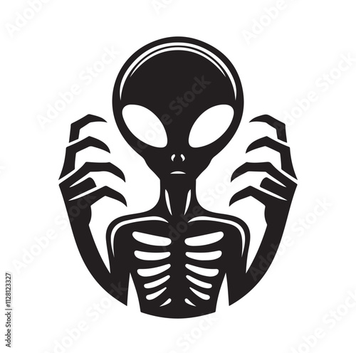 alien silhouette vector illustration