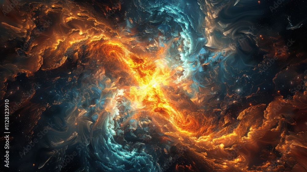 Celestial Fire and Ice Cosmic Nebula Swirl Celestial Fire and Ice Cosmic Nebula Swirl