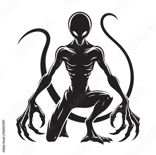 alien silhouette vector illustration