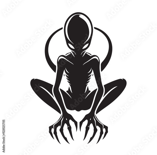 alien silhouette vector illustration
